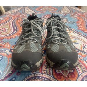 Oboz Luna Low Womens Size 9 Grey Blue Hiking Trail Shoes Sneakers Walking